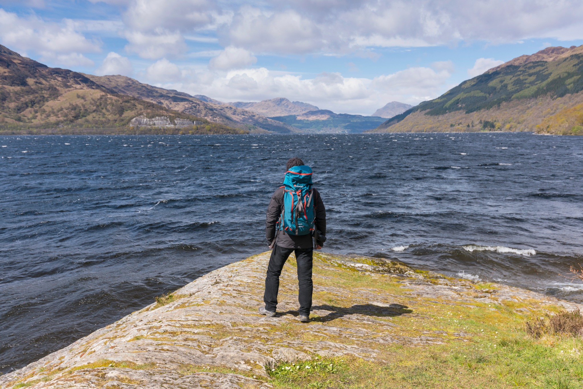 Walker overlooking Loch Lomond